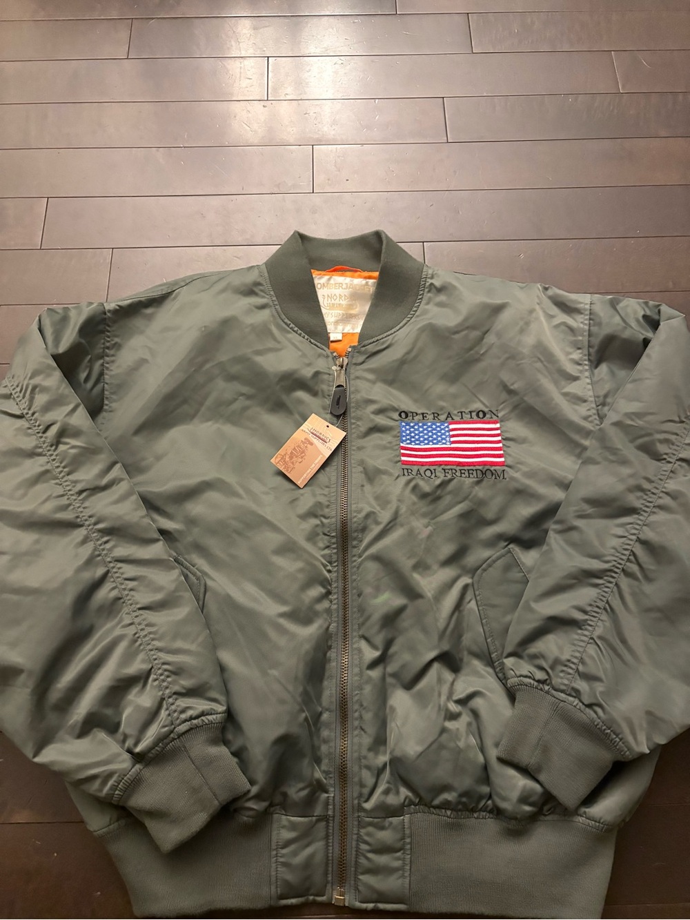 BNWT mission Iraqi freedom war bomber jacket